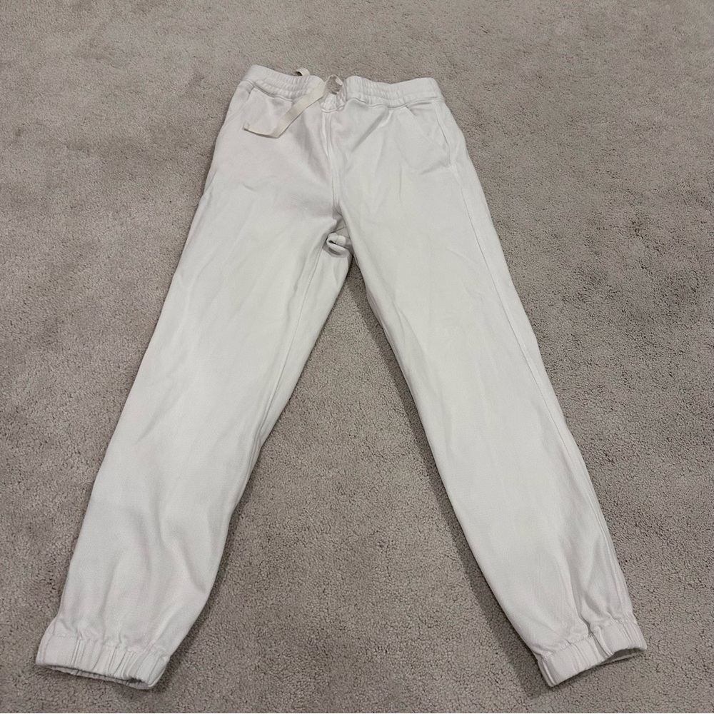 J. Crew Pull-On Jogger Pants Women's Natural Ivory Soft Denim Pockets size small